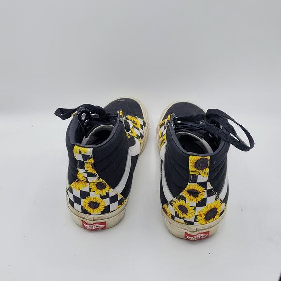 Vans Sk8-Hi custom shoes with a sunflower design women's size 8.5 - Picture 6 of 9
